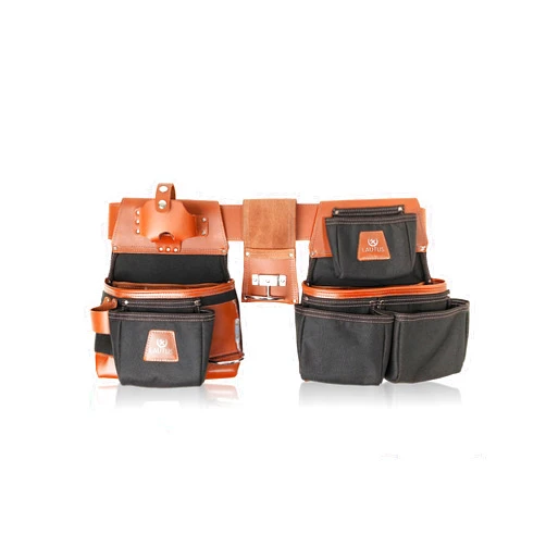LAUTUS Oiled Tanned & Heavy Duty Nylon Rig Tool Belt/Pouch/Bag, Carpenter, Construction, Framers, Handyman, Electrician