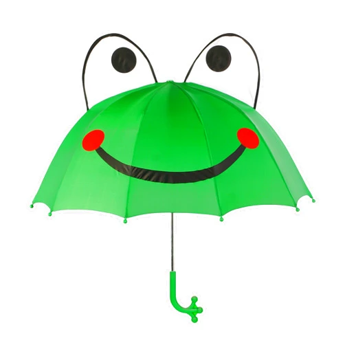 Kidorable Kids Frog Umbrella, Green, One Size for Toddlers and Big Kids, Lightweight Child-Sized Nylon Rain Proof Umbrella