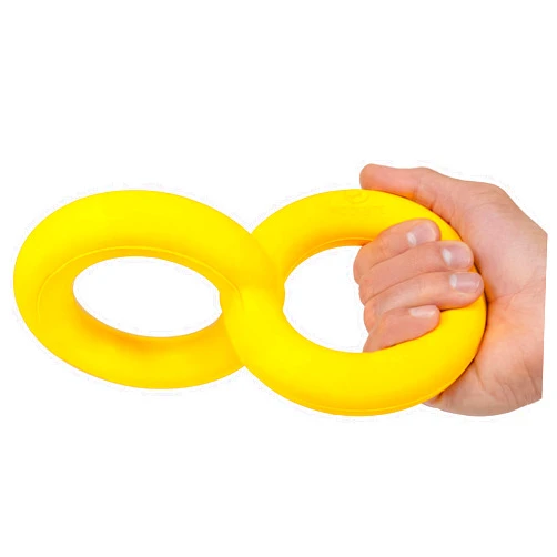WoofBite Indestructible Tug Rings - Lifetime Replacement - Aggressive Chewers, Medium Large Breed - Non-Toxic Natural Rubber Dog Toys - Tug of War, Interactive Chew Fetch Toy - Yellow - 9.5”
