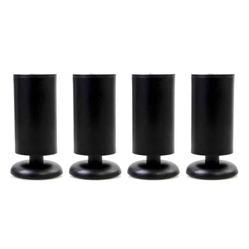 Vvlo 4PCS 15CM Height Stainless Steel Adjustable Furniture Legs Black Cabinet Table Bed Sofa Feet