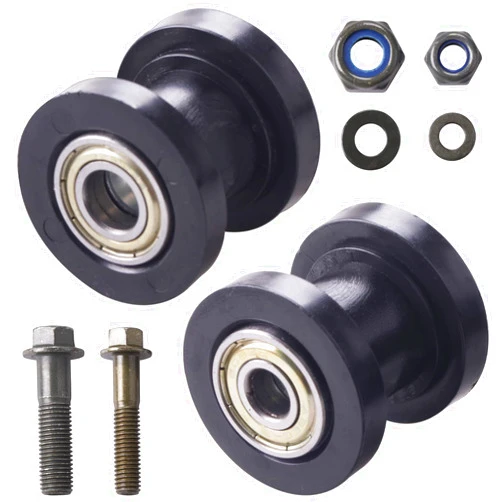 JINGKE 8mm and 10mm Chain Roller Pulley Tensioner Wheel Guide Per for Motorcycle Mini Bike Atv 125cc 140cc 160cc SSR XR125 CRF50 KLX110 Pitster Pit Dirt Bike Parts（BLACK）…