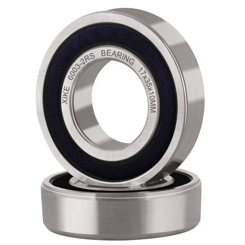 XiKe 2 Pcs 6003-2RS Double Rubber Seal Bearings 17x35x10mm, Pre-Lubricated and Stable Performance and Cost Effective, Deep Groove Ball Bearings.