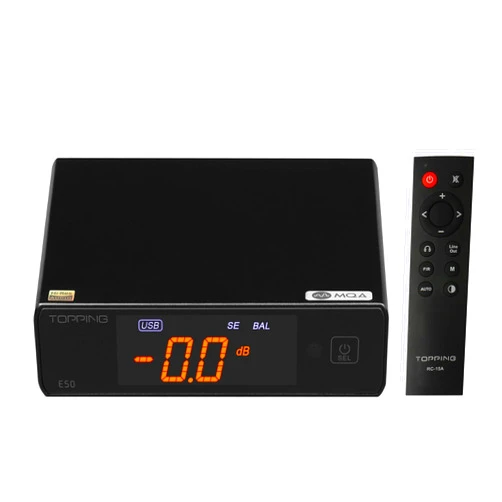 KGUSS Topping E50 Mini HiFi DAC ES9068AS DSD512 PCM768kHz USB DAC USB/Coax/Opt Inputs RCA/TRS Outputs Decoder for Home Theater Game Music Black