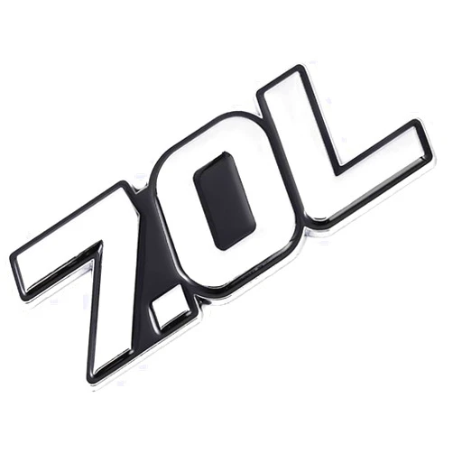 EOWHIB 7.0L Metal Car Emblem Logo, 3D Badge Decal, Silver/Black