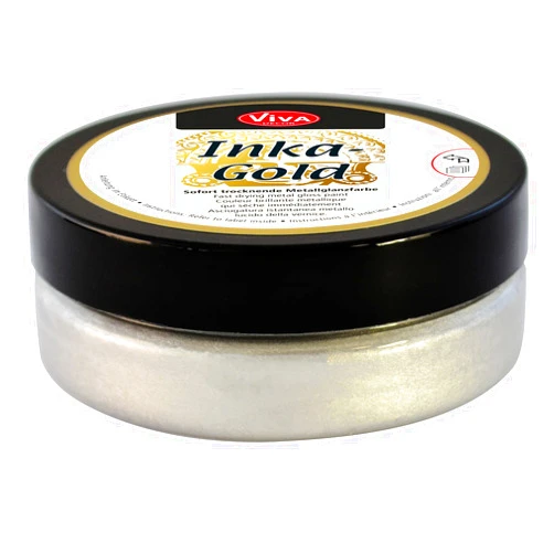 Viva Decor Inka Gold Gilding Wax2.3 oz (Platinum) - Wax-Based Metallic Polishing Paste. Quick-Drying Metal Shine, High Gloss Effects for DIY. Decor Paste for Wood, Clay & Terracotta