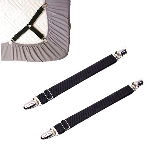 Yoovat Magic Sofa Covers Holder Straps Magic Sofa Couch Covers Sofa Slipcover Holder Clips Adjustable Elastic Straps for Sofa Covers Cushion (2 Pcs Black)