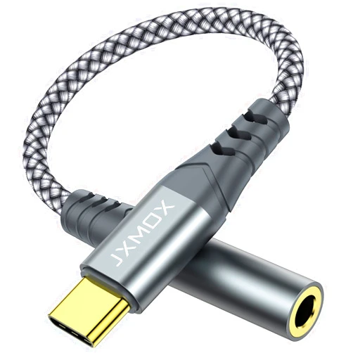 JXMOX USB Type C to 3.5mm Female Headphone Jack Adapter, USB C to Aux Audio Dongle Cable Cord Compatible with iPhone 16 Pro Max 15 Pro Max, Samsung Galaxy S24 S23 S22 Ultra, Pixel, iPad Pro, MacBook