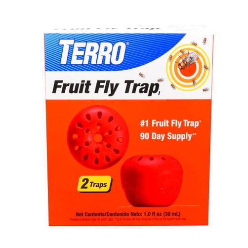 TERRO T2502 Ready-to-Use Indoor Fruit Fly Trap with Built in Window - 2 Traps + 90 day Lure Supply