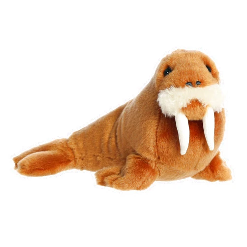 Aurora® Adorable Mini Flopsie™ Wallace Walrus™ Stuffed Animal - Mini Companions Ready for Playful Adventures - for Kids All Ages, Toddlers, Adults, and Families - Brown 8 Inches