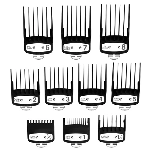 CR8GR8 Professional Hair Clipper Guards Guides 10 Pcs Coded Cutting Guides 1/16” to 1” fits for All Wahl Clippers