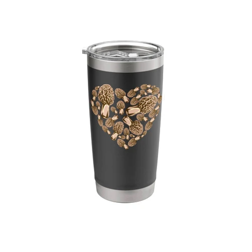 Mushroom Hunting Mycology Heart For Men & Women Morel Mushroom Heart for Morel Mushroom Hunters Foraging Stainless Steel Insulated Tumbler