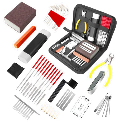 Hanbangabc 45Pcs Guitar Tool Kit,Guitar Repair Kit,Guitar Setup Kit,Luthier Tools Guitar Kit,Guitar Maintenance Kit Guitar Fret Tools,Guitar Accessories for Ukulele Bass Guitar Gifts for Musicians