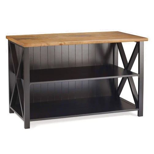 Walker Edison 2 Tier Modern Farmhouse Wood Bookcase Bookshelf Storage Home Office Storage Cabinet, 52 Inch, Black
