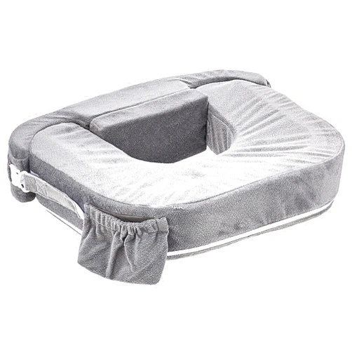 My Brest Friend Twin Nursing Pillow - Enhanced Comfort with Slipcover - Ergonomic Breastfeeding Pillow for Ultimate Support - Adjustable Nursing Pillow with Handy Side Pocket, Dark Grey