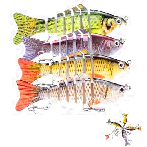 Hislaves Fishing Gear-Bionic Swimming Bait, Probero Robotic Fishing Lure for Bass & Trout, 3D Multi-Jointed Swimbait, Saltwater & Freshwater Lure Baits Just Like A Real Injured Bait Fish