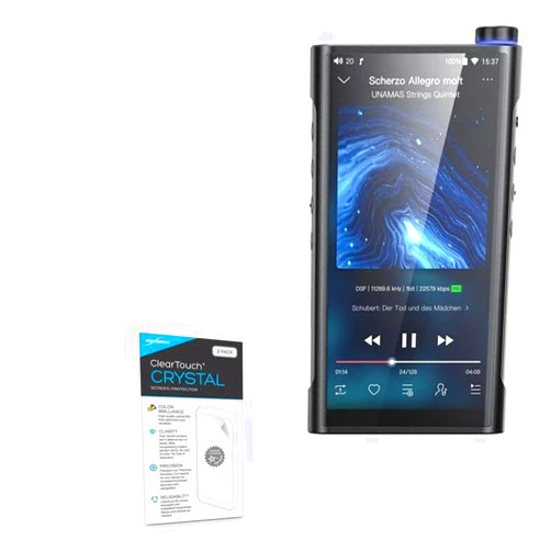 BoxWave Screen Protector Compatible with FiiO M15S - ClearTouch Crystal (2-Pack), HD Film Skin - Shields from Scratches