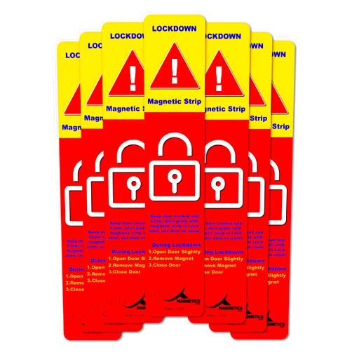 Max magnetics 10 Pack Lockdown magnetic strips for school lockdowns or office emergency Full Size easy and quick way to lock door in an event of a lockdown or an emergency.