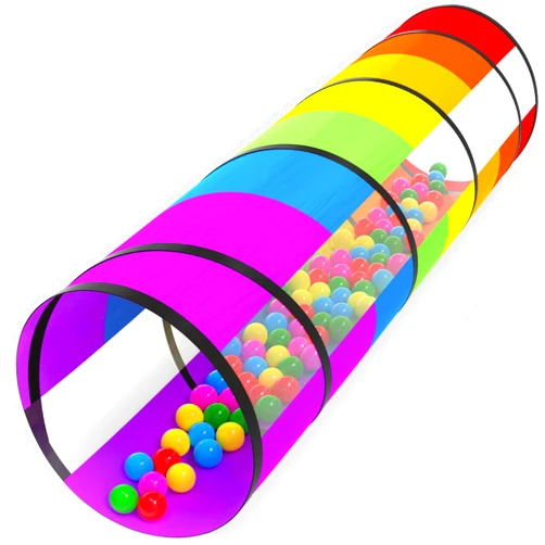 Spxkd Kids Play Tunnel for Toddlers 70 x 21 Inch Colorful Pop-Up 1-3 Baby Crawling Tunnel Foldable with Breathable for Children Kids Dogs Indoor and Outdoor Backyard Tunnel Toys Gifts