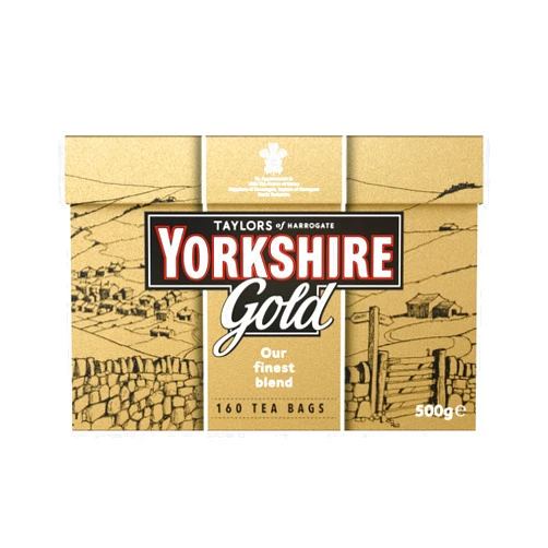 Yorkshire Tea, Gold, Pillow Tea Bags, 160 Count (Pack of 1), Premium Blend, Rich, Smooth, and Satisfying, Classic British Breakfast Blend, Caffeinated, Enjoy Hot or Iced, 160 Teabags
