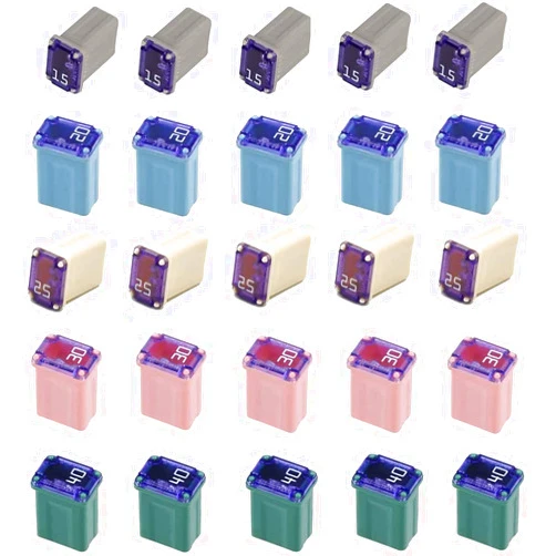 Imjl 25 Pack Micro Cartridge Fuses,15 Amp Micro Fuse,20 Amp Micro Fuse,25 Amp Micro Fuse,30 Amp Micro Fuse,40 Amp Micro Fuse,FMM Fuses Kit MCASE Type for Cars,SUVs and Trucks,Multi Color