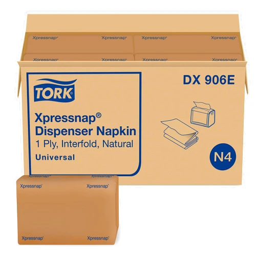 Tork Xpressnap Natural Dispenser Napkin N4, Universal, Interfold 1-ply, 13