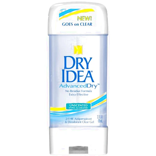 Dry Idea Roll On Anti-Perspirant & Deodorant, Advanced Dry, Unscented Hypo-Allergenic, 3-Ounce Tubes (Pack of 4)