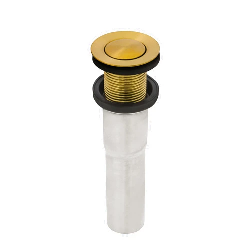 Ruvati Push Pop-up Drain for Bathroom Sinks Without Overflow - Satin Brass Matte Gold - RVA5103GG