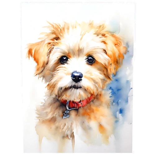 Yorzabble Custom Watercolor Portrait from Photo Personalized Canvas Portrait for Dog Cat Pet or Family Custom Photo Print Gifts