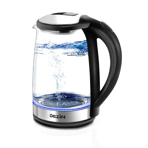 Dezin Electric Kettle, BPA-Free 2L Electric Water Heater, Glass Electric Tea Kettle, 304 Stainless Steel Hot Water Kettle Warmer with Fast Boil, Auto Shut-Off & Boil Dry Protection, for Coffee, Tea