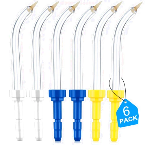 IIYL Flosser Replacement Tips for Waterpik Periodontal Tips Dental Water Flosser Tips Replacement Tips for Waterpik Water Flossers (Like WP-100) and Other Brand Oral Irrigators(6 Pieces)