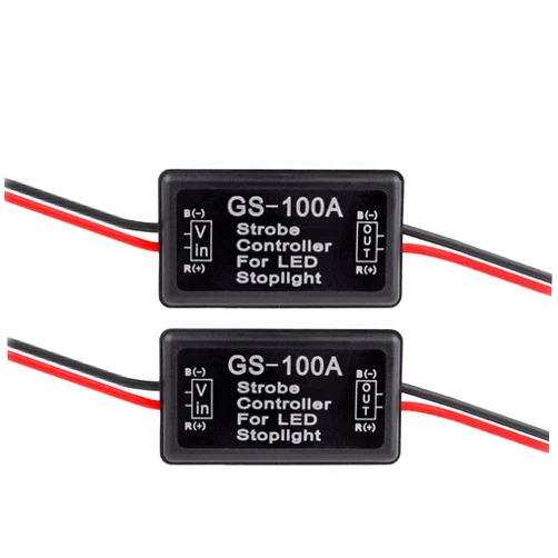 iBrightstar 9-30V Flashing Strobe Blinking Controller Flasher Module for LED Brake Tail Stop Light High Mount/3rd Brake Lights - 2Pack