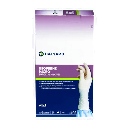 HALYARD Micro Surgical Glove, Neoprene, 5.9 mil Thick, Powder Free, Sterile, Cream