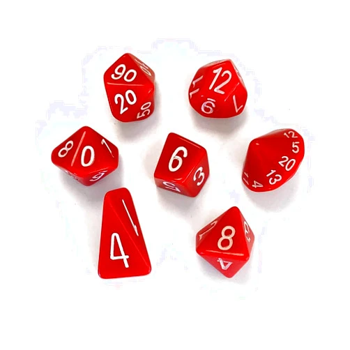The Dice Lab Set of 7 Skew Dice in red