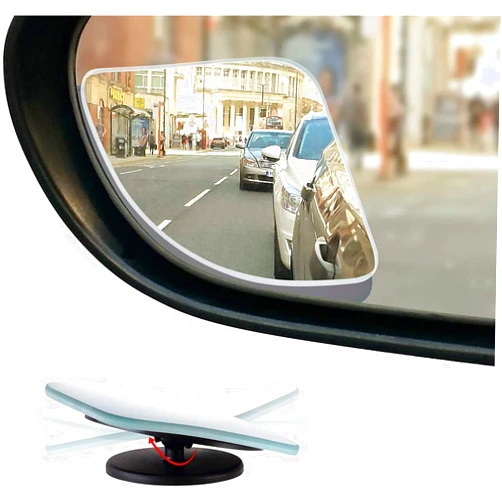 Verivue Mirrors 2.5 Inches Fan Shaped Blind Spot Mirror for Car, Universal Fit, HD, Stick on, Frameless, Convex, Wide Angle, Side Mirror Blindspot, Adjustable Design Blind Spot Mirrors 2 Pack
