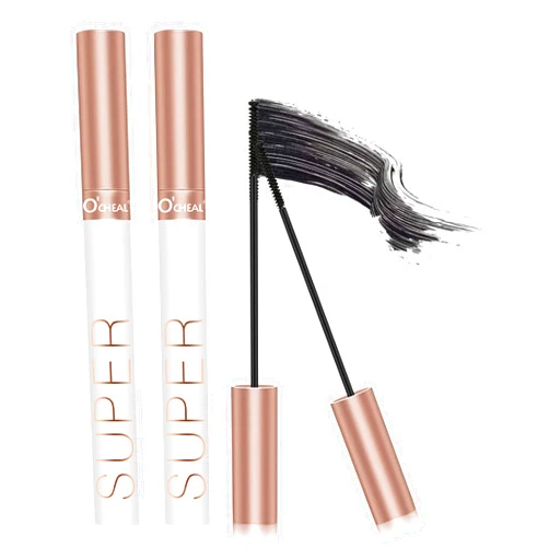 O'CHEAL Lash Lengthening Mascara, Voluminous Soft Lashes Makeup, Flake Free Formula, Hypoallergenic, Clump Free, Waterproof Long Lasting Natural for All Day - Intense Black (Pack of 2)