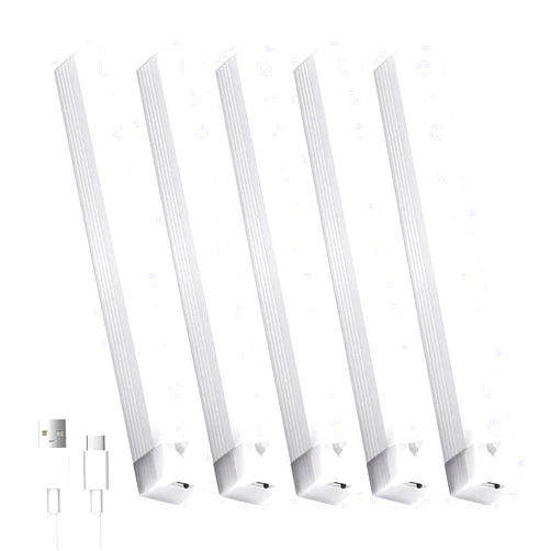 SJPRO 5 Pack Motion Sensor Under Cabinet Lights with Magnetic, LED Rechargeable 8 Inch Under Counter Closet Lights for Wardrobe Cupboard Kitchen