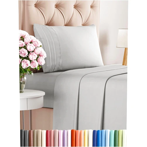 CGK Unlimited Twin Size 3 Piece Sheet Set - Comfy Breathable & Cooling Bed Sheets Set - Hotel Luxury Bedding for Women, Men, Kids & Teens - Deep Pockets, Easy-Fit, Super Soft & Wrinkle Free - Oeko-Tex - French Grey