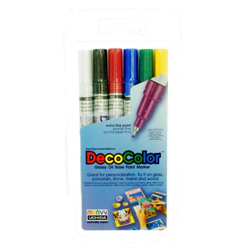 Marvy Uchida Uchida Of America DecoColor Paint Marker, 6 per Set