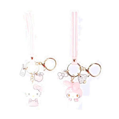 PaPiJoJo Cute Keychain Kawaii Anime Keychain, Hello Kitty, My Melody,Kuromi,Keroppi, Badtz-Maru, Cinnamoroll, Pompompurin