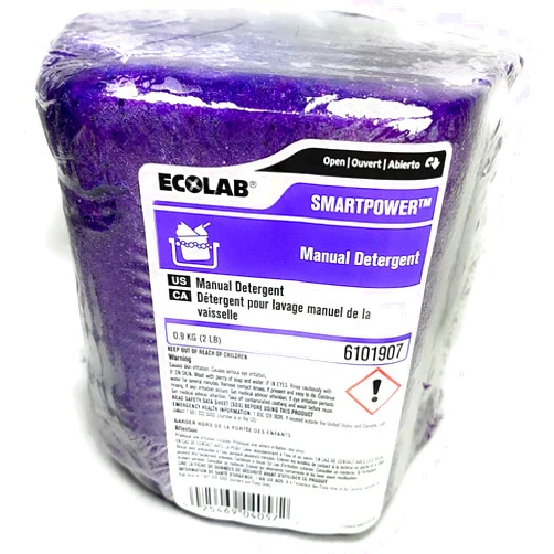 Ecolab Smart Power Manual Dish Pot Pan Detergent 6101907 (2 Lb Block)
