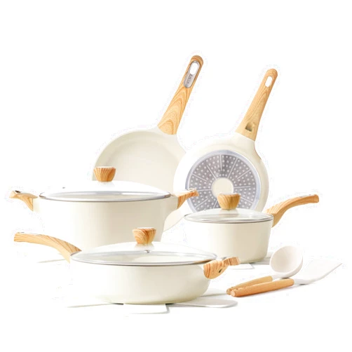 SENSARTE Ceramic Cookware Sets, Pots and Pans Set Nonstick, 14-Piece Induction Cookware, Non-toxic Healthy Non Stick Kitchen Cooking Set, with Frying Pans Set, PFAS PTFE PFOA PFOS Free