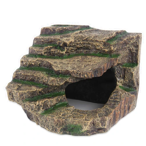 MAHOOMMAKH Shale Scape Step Ledge, Reptile Hideouts Cave Habitat - Decorative Resin for Bearded Dragons, Leopard Geckos, Lizards, Turtles, Snakes and Other Reptile