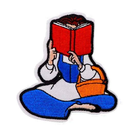 TCB Creations Beauty Beast Princess Belle Reading Book 2.83 Inches Tall Embroidered Patch
