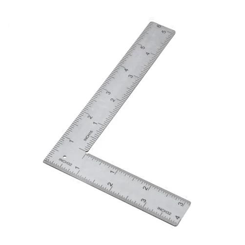 T Tulead Stainless Steel L Shaped Ruler Silver Carpenters Square 90 Degree Measuring Square Tool Imperial 6 Inch × 4 Inch