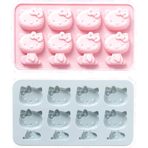 Gold INKU INKU Hello Kitty Silicone Molds 2Packs Fondant hello kitty mold Cake Mold,Ice Mold,Chocolate tray for Sugarcraft, Birthday Cake Decoration