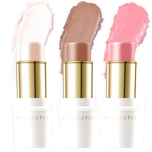 Falocutus 3 Pcs FAIR Contour Stick Set,Cream Blush & Highlighter Bronzer Pen,Long Lasting & Smooth Natural Face Contouring Illuminator,Professional Makeup Kit for All Skin