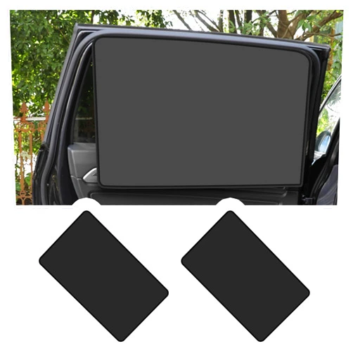 SSNNUU 2PCS Newly Upgrade Car Sun Shade Side Window with 18 Magnets,Strong Blackout Car Window Shades Keeps Car Interior Cool & Car Privacy Curtains,Universal Back Car Window Shade (Back Window)