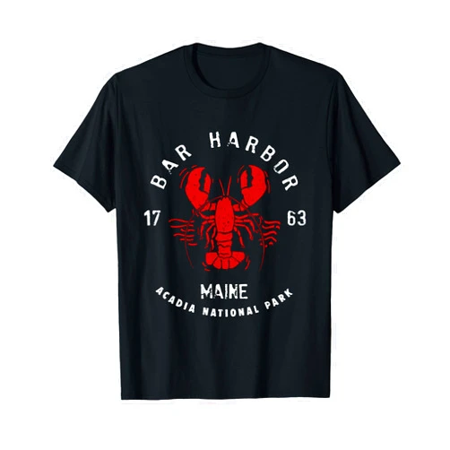 Fun Things To Wear Vintage Acadia National Park Bar Harbor Maine Lobster Funny T-Shirt