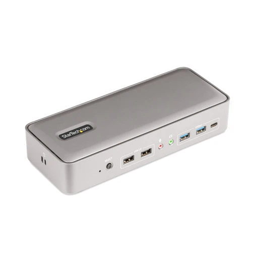 StarTech.com Dual-Laptop USB-C KVM Docking Station, Dual Monitor 4K 60Hz DisplayPort Dock, 5-Port USB Hub, GbE, 90W/45W Power Delivery to Two Laptops, Windows/Mac, 2-Host KVM Dock (129N-USBC-KVM-DOCK)
