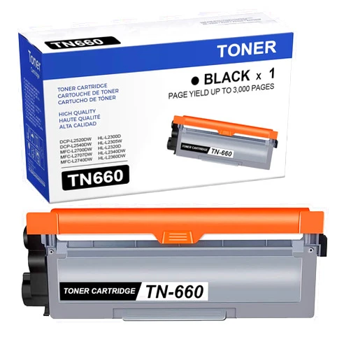 JUL YOISNER 1-Pack Black High Yield TN-660 TN660 Toner Cartridge Compatible Replacement for HL-L2300D L2305W L2320D MFC-L2680W L2685DW L2700DW DCP-L2520DW L2540DW Printer, Page Yield Up to 3,000 Pages
